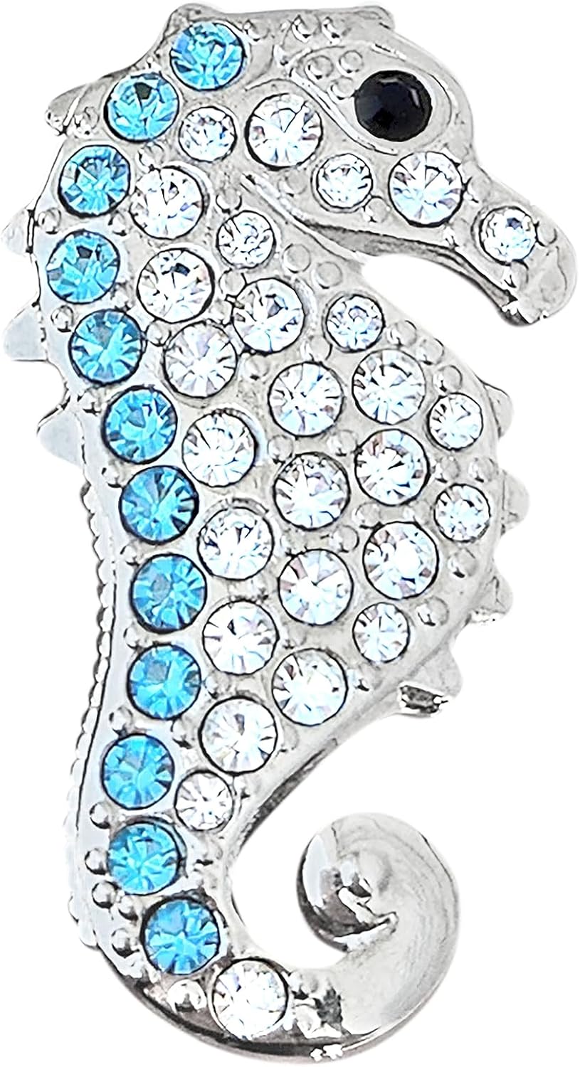 Navika Seahorse Swarovski Crystal Ball Marker with Hat Clip