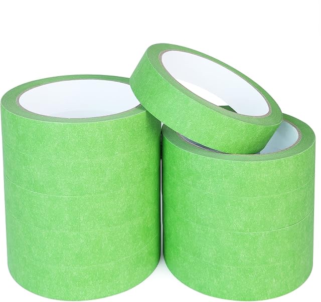 NORTHERN BROTHERS Masking Tape 24mm Painting Decorating Artist Craft Green Painters Tape Masking 10 Rolls for Indoor