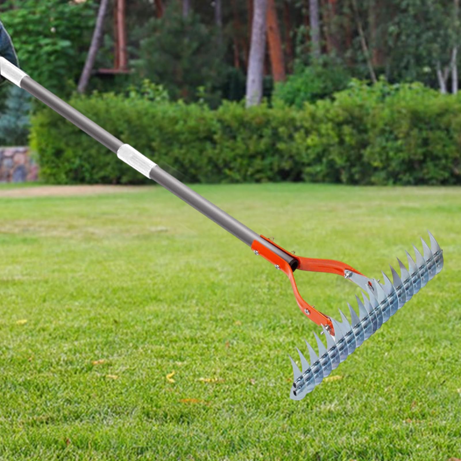 Herramienta de jardín de rastrillo de manos, Rake de paja de metal | Cultivador ergonómico de timón, herramientas de jardinería desmontables p