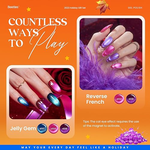 Miniatura 4 de Beetles - Kit de esmalte de uñas de gel, 20 colores con brillantina, rosa, rojo, morado, naranja, azul, ojos de gato, juego de esmalte de gel con