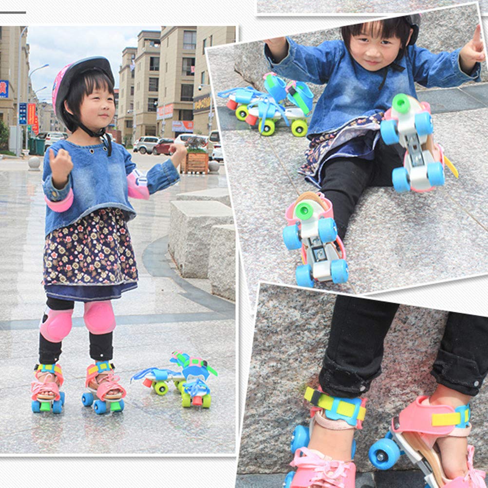 Kid Row Skating Shoes, Engineering Plastic, PU Wheel, Three Colors to Choose from, Double Roller Skates Shoes, Suitable for People of All Ages ()