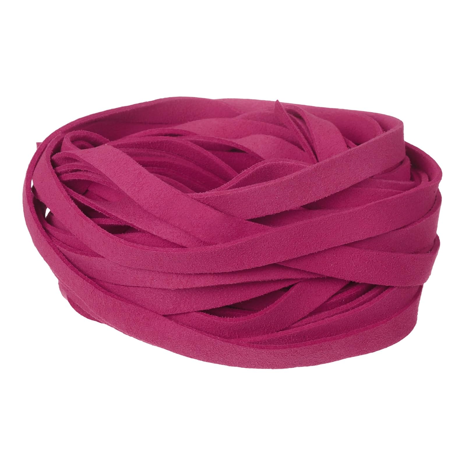 sourcing map 10Pcs 1m x 10mm Flat Leather String Cord, 1.4mm Thick Craft Suede Ribbon Braiding Lacing Strips Thread Rope for DIY Leather Crafts Necklace Bracelet Collars Belts, Deep Rose Red — image 1