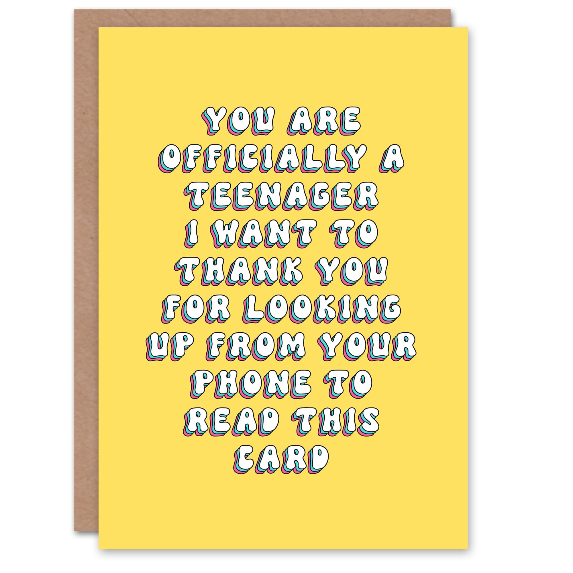 Artery8 Greeting Card Officially Teenager Thanks For Reading This For Her Sister Daughter Niece Granddaughter Woman Birthday Card