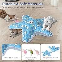 Vista 4 de Rechargeable Interactive Cat Toys, Automatic Cat Toy for Indoor Cats, Durable Hide and Seek Cat Toy with Moving Concealed Feathers, Touch Activated