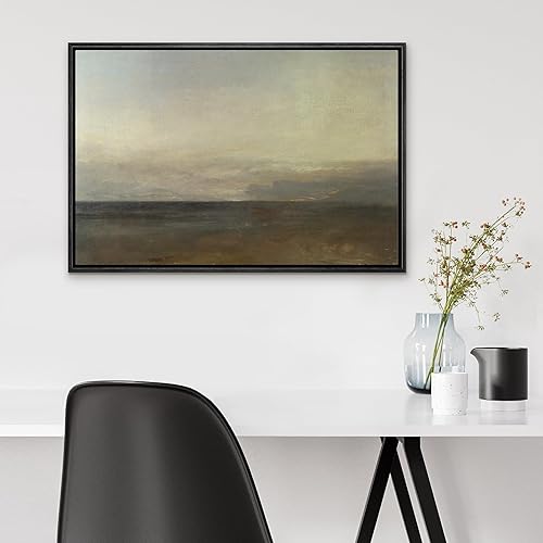 Miniatura 4 de SIGNLEADER Lienzo enmarcado para pared, paisaje pastel abstracto negro, naturaleza, ilustraciones de área silvestre, arte moderno, decorativo para