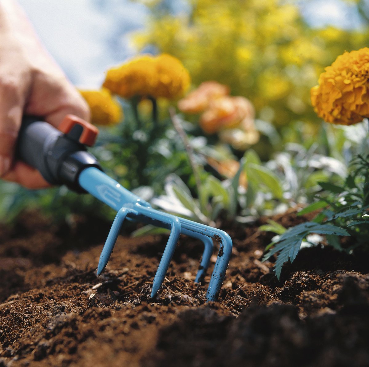 Gardena 8924-20 - Sarchiatore Combisystem Per Fiori, Larghezza 7 Cm, Acciaio Di Qualità Con Manico Termico, Garanzia 25 Anni