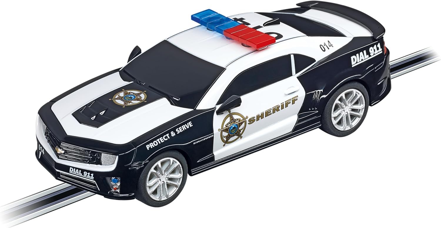 Carrera 64031 Chevrolet Camaro ZL1 Sheriff 1:43 Scale Analog Slot Car Racing Vehicle GO Slot Car Toy Race Track Sets