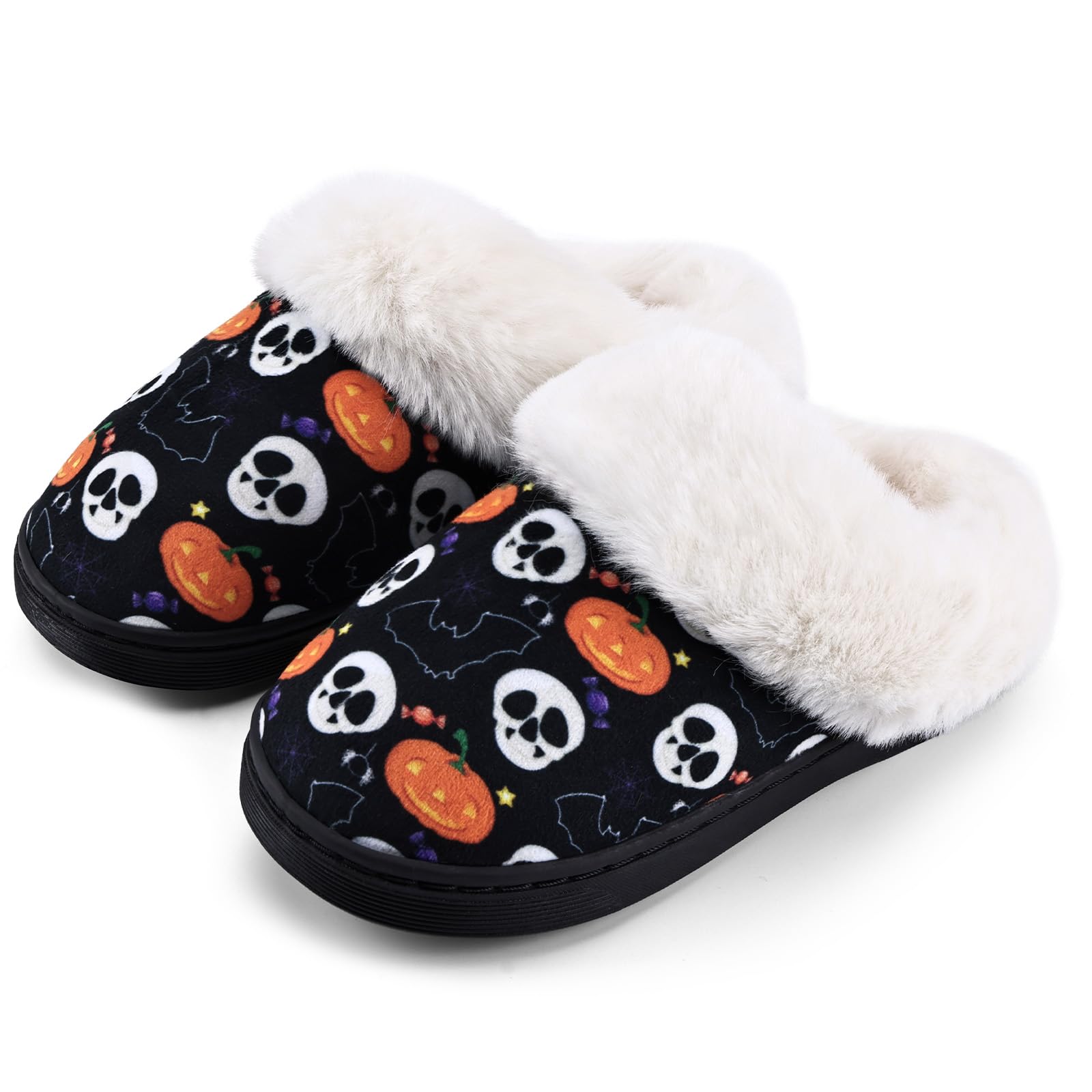 WateLves Girls Slippers Toddler Kids Plush Sequin Slip On Slippers Memory Foam Warm House Shoes for Indoor Outdoor