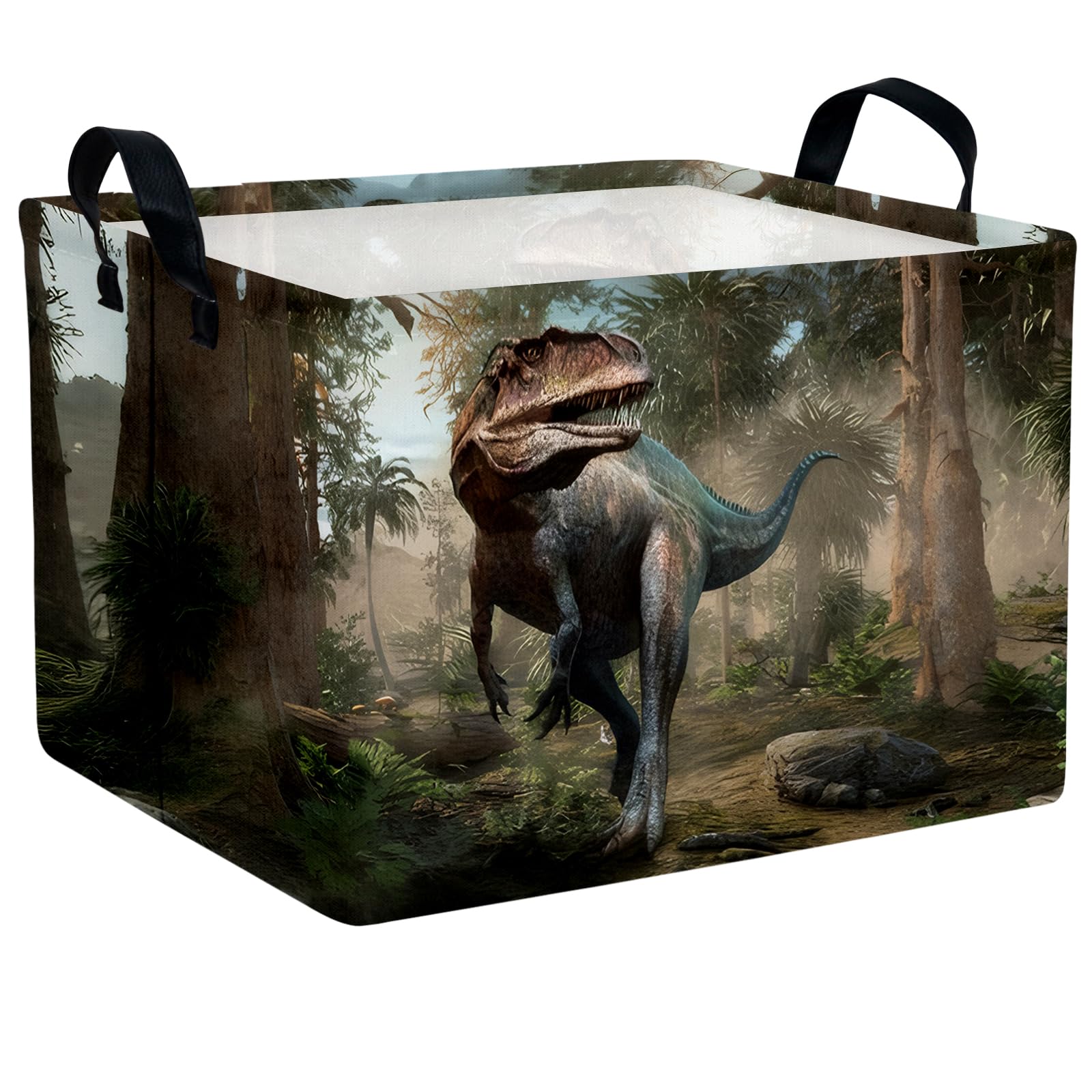 Cute 3D Dinosaur Kid Storage Basket Trendy Toy Box, Baby Laundry Hamper, &amp; Clothes Organizer Fantastic Boy Gift &amp; Nursery Bin for Modern Bedrooms (Tyrannosaurus Rex)