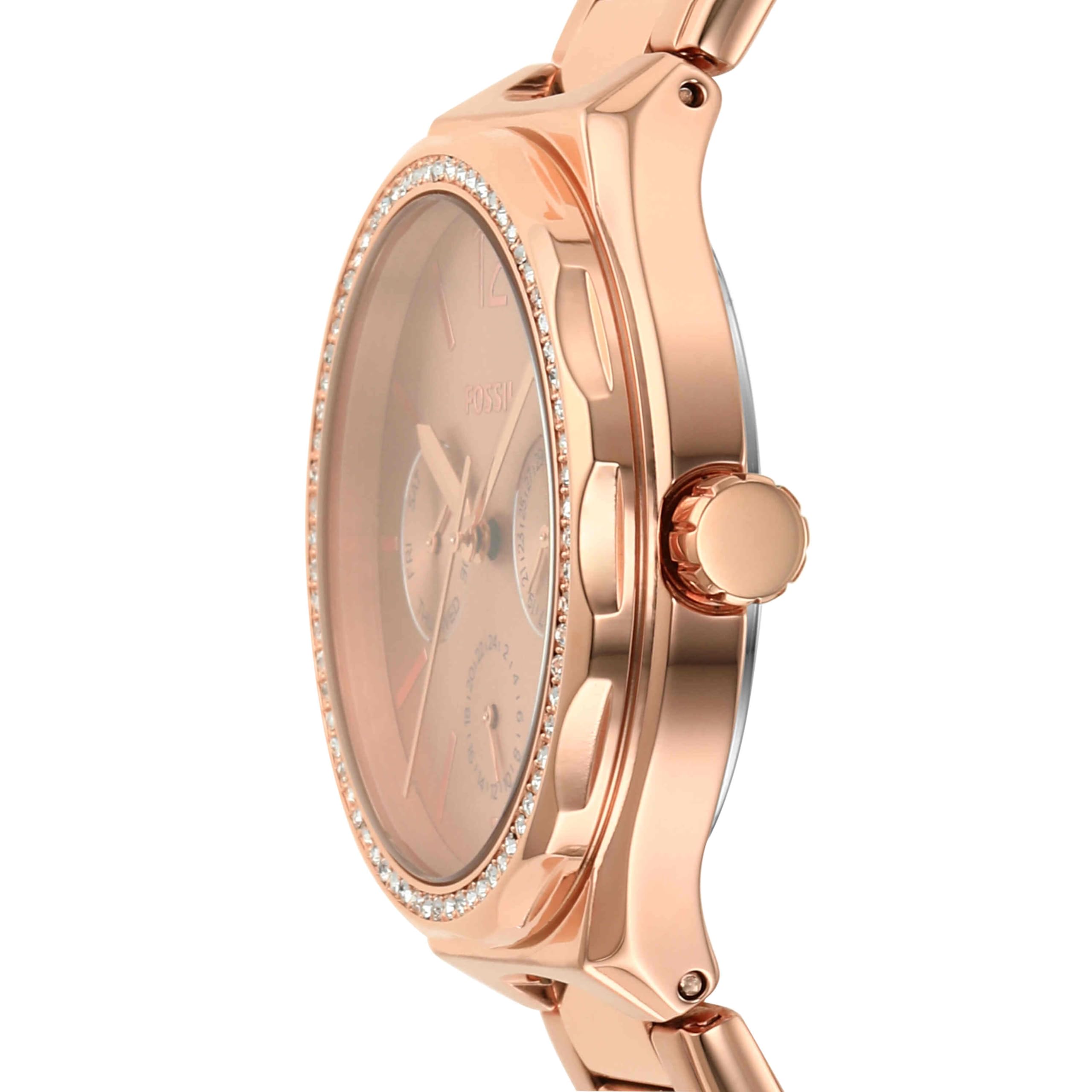 Eevie Multifunction Rose Gold-Tone Stainless Steel Watch