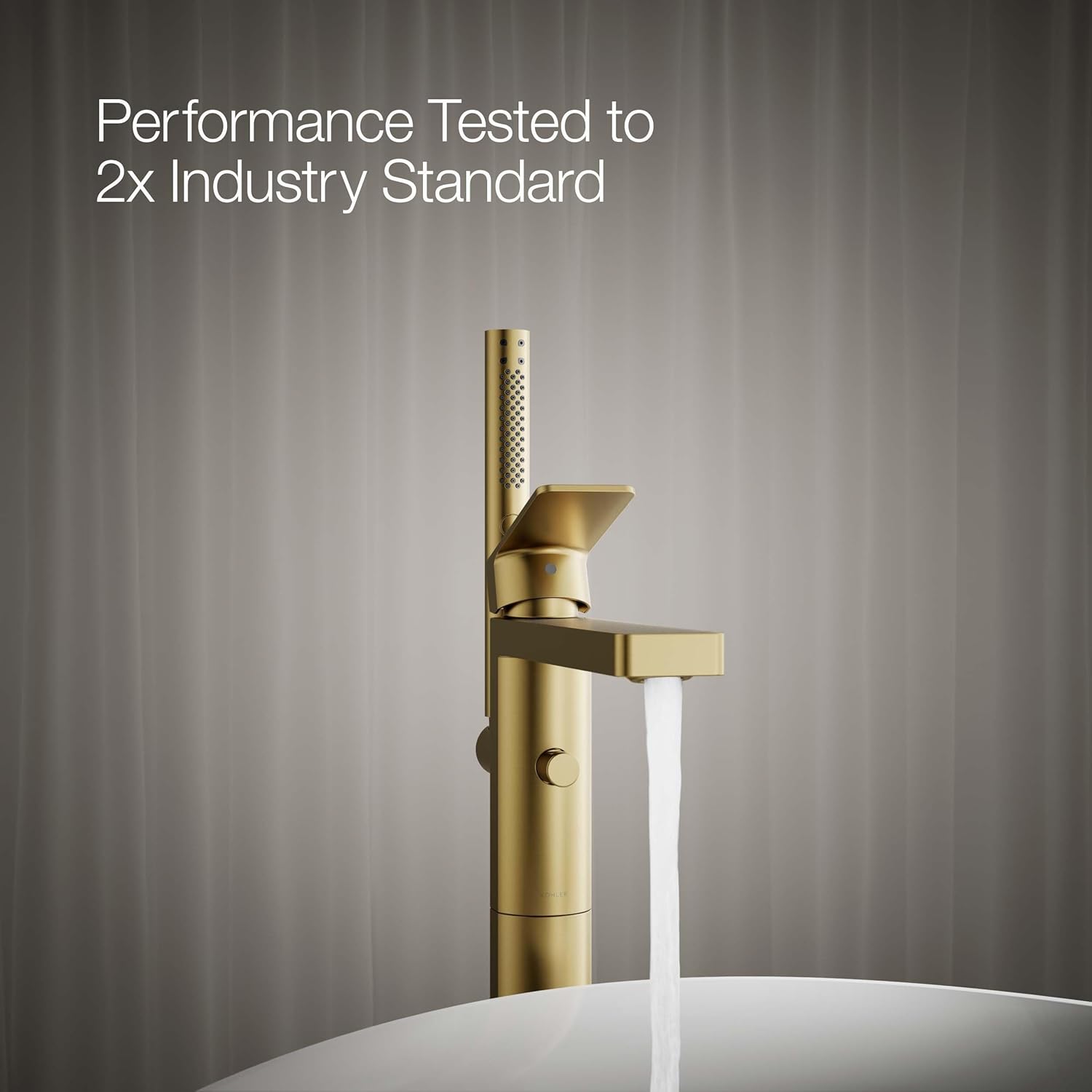 Vibrant Brushed Moderne Brass Freestanding Bath Faucet