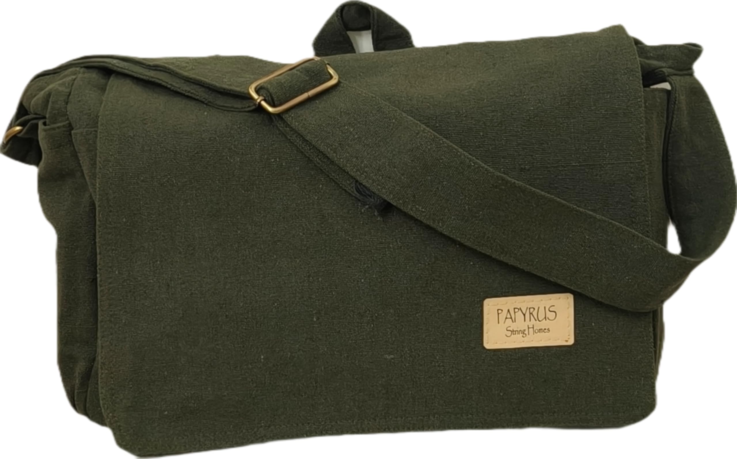 Canvas Messenger Bag,Flap and magnetic button closure, Multiple Pockets, Adjustable Shoulder Strap-image-48