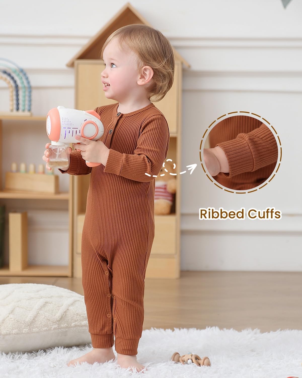 Bafeicao Baby Boy Girl 2/3 Pack Solid Romper Ribbed Short/Long Sleeve Bodysuit Jumpsuit Infant Knitted Outfits Clothes - Image 3