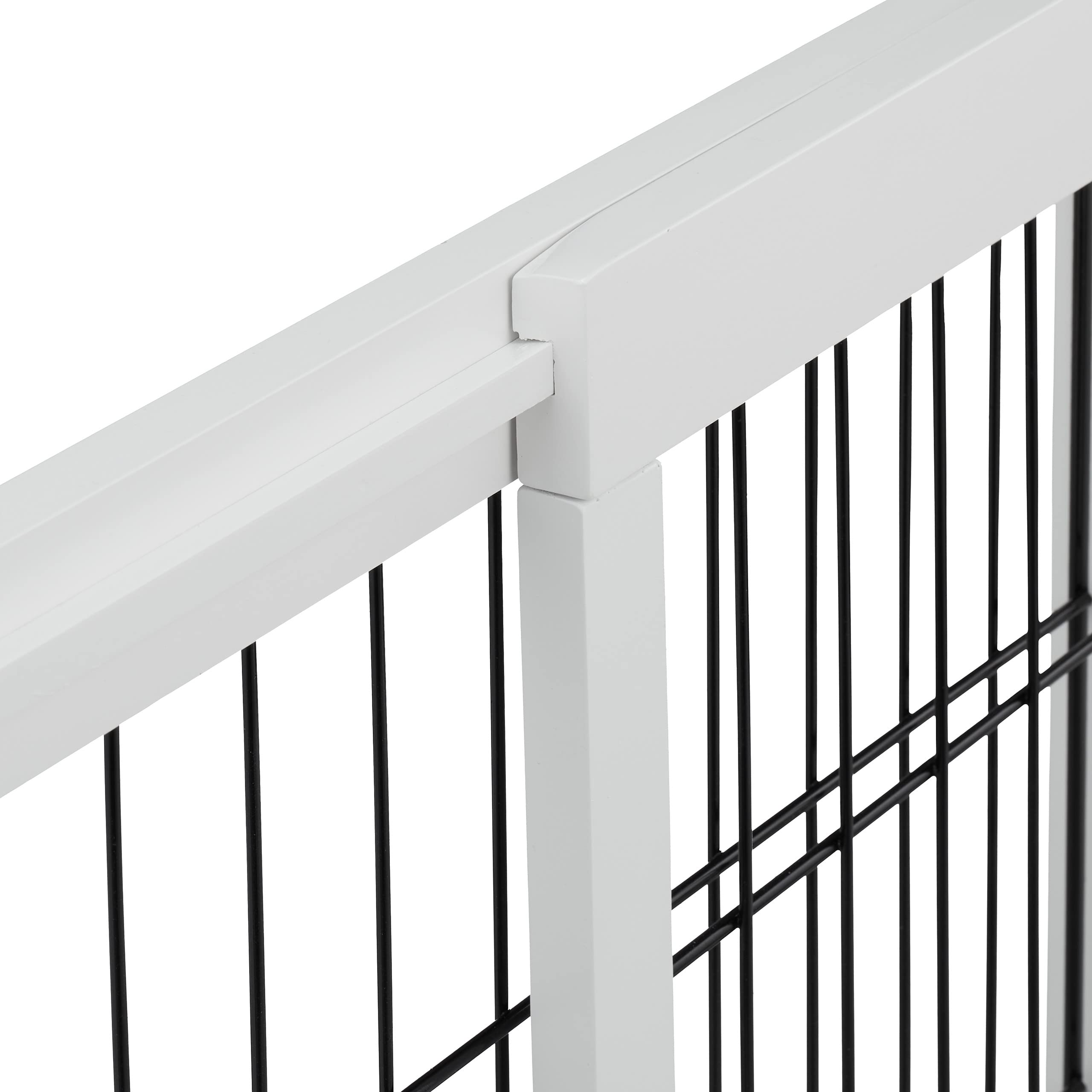 Relaxdays Barrera Seguridad Niños y Perros, Valla Protectora Puerta o Escalera, sin Taladrar, 56 x 70-115cm, Blanca