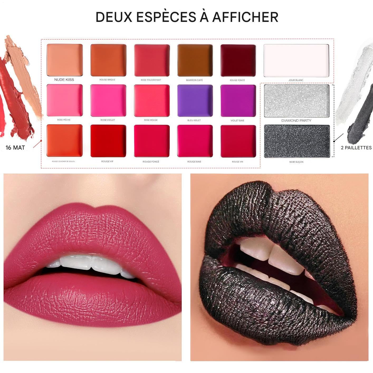 Palette di per donne, per labbra per trucco Rossetto a 18 colori idratante | Cosmetici in costume di Halloween A lungo duratura per la raccolta, le prestazioni