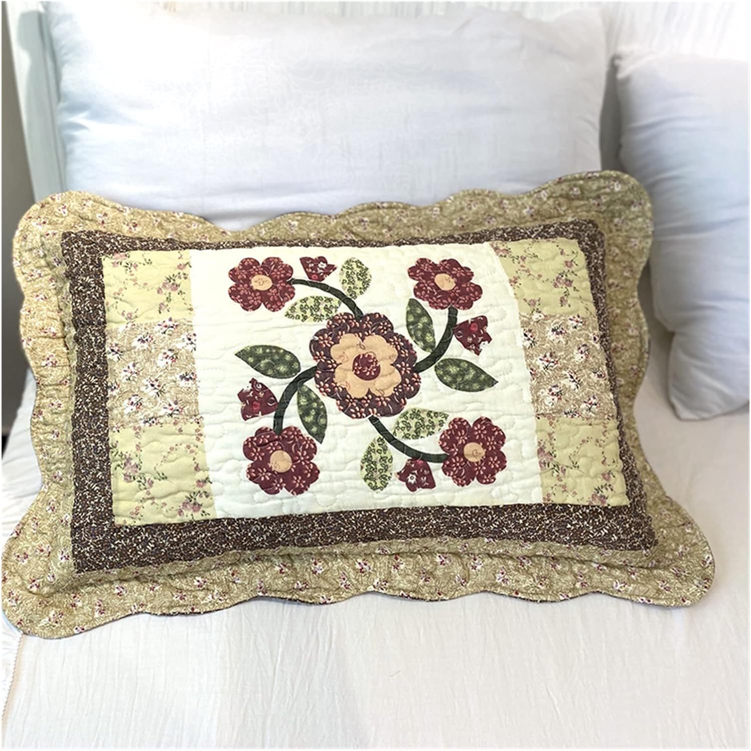 HBJWOV Cotton Single Quilted Pillowcase Clip Machine Washable Sweat-Wadding(A)