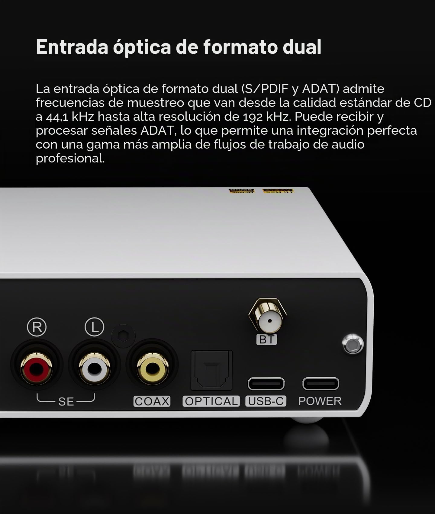 Topping E50 II DAC AK4497S DSD512 PCM768kHz BT Decodificador USB compatible con mando a distancia (negro)