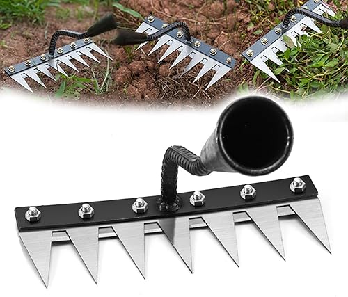 Gardenia Rastrillo de hierro 2.0, rastrillo de hierro para jardinería y malezas, herramienta de extracción de malezas manual de jardín resistente