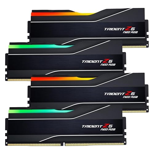 G.SKILL Trident Z5 Neo RGB Series DDR5 RAM (AMD Expo) 256GB (4x64GB) 6000MT/s CL36-44-44-96 1.25V Desktop Computer Memory U-DIMM - Matte Black (F5-6000J3644D64GX4-TZ5NR)