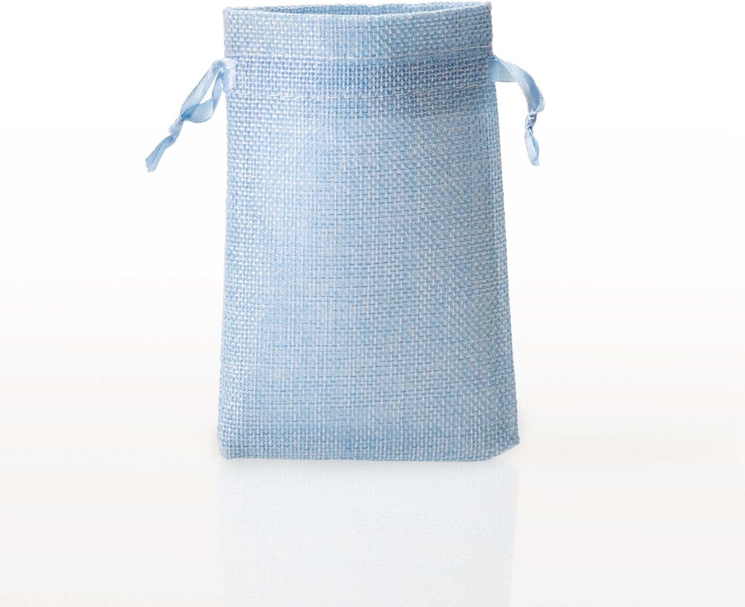 Stylish Seaglass Blue Gift Bags with Blue Satin Drawstring and Cotton Lining - Value Pack of 12, 4" X 6" Reusable Linen Pouches - Perfect for Birthday Parties, Wedding, and Other Giveaways