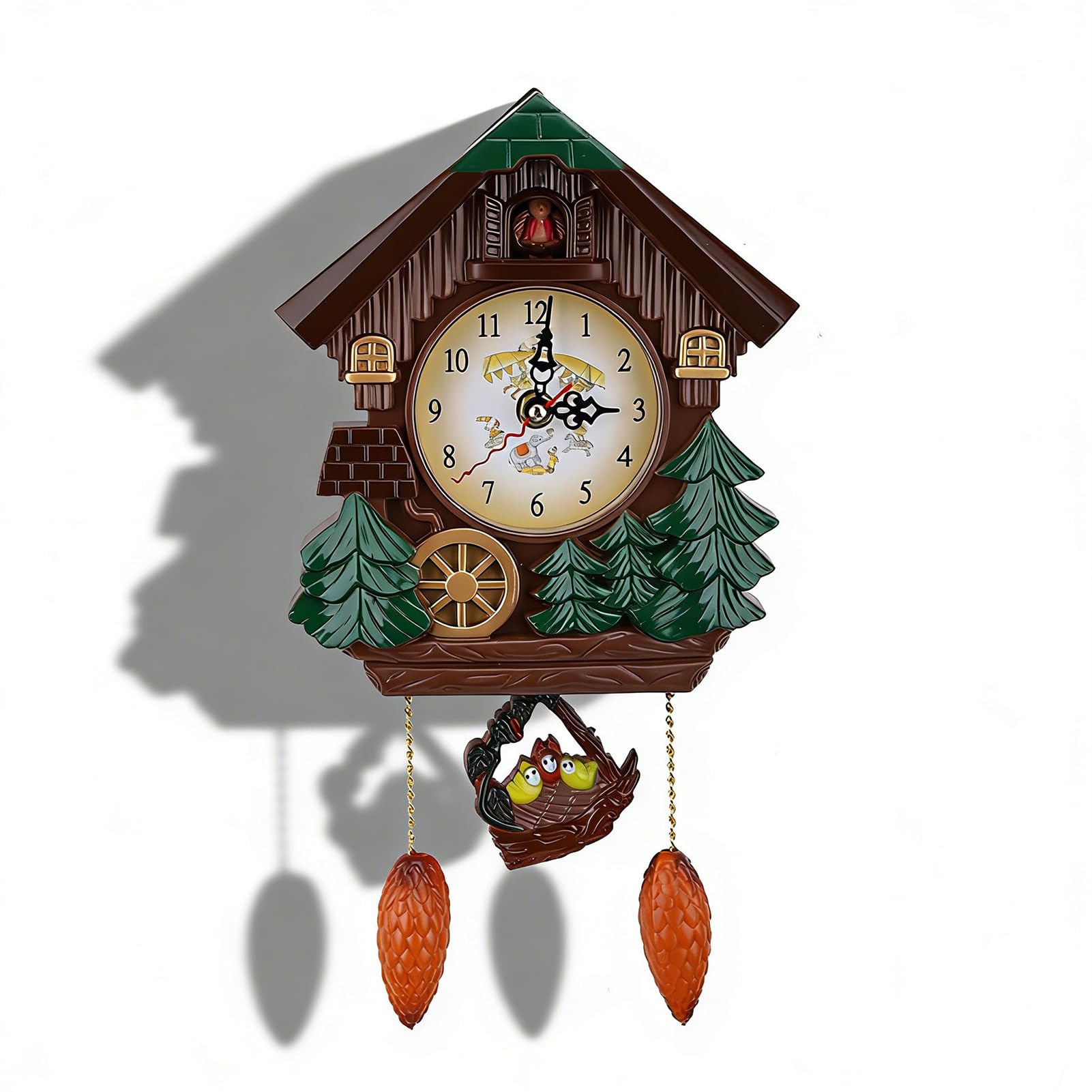 Orologio cucù della Foresta Nera, Orologi A cucù da Parete Orologio A cucù Tedesco Made in Germany Orologio da Parete Antico Forma di Casetta per Uccelli per Soggiorno