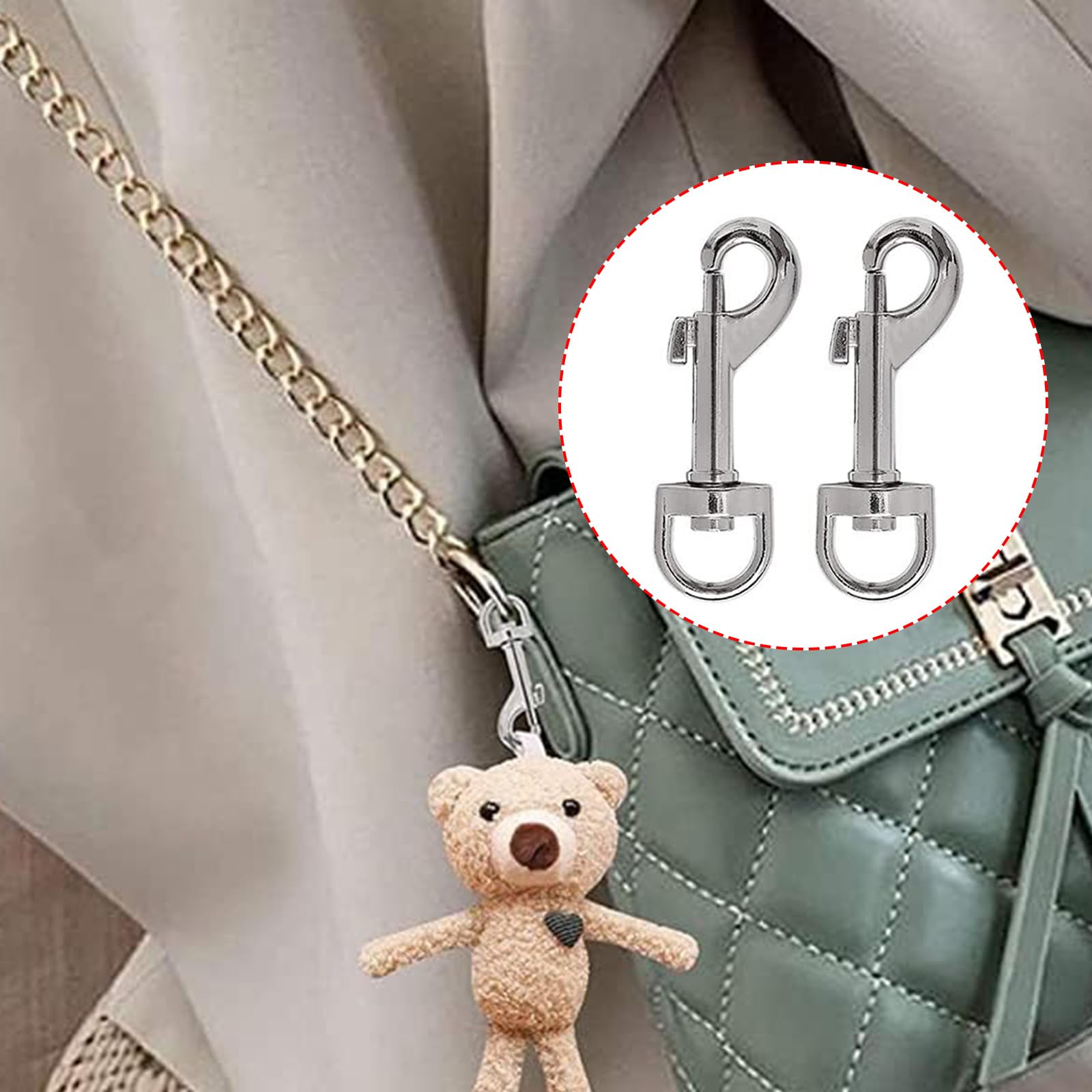 10 Pieces Swivel Eye Bolt Snap Hook Dog Lead Clips 2 Inch Swivel Eye Bolt Snap Hook Spring Loaded Clips Dog Lead Clasp Trigger Clips Clasp for Pet Buckle Carabiner Keyring Home Outdoor - Image 4