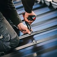 Vista 5 de Bisagra de puerta de garaje y tornillos de soporte, #14 x 3/4 pulgadas, cabeza hexagonal dentada chapada en zinc, tornillo autoperforante, Tek