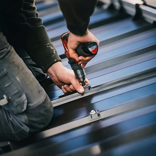 Miniatura 5 de Bisagra de puerta de garaje y tornillos de soporte, #14 x 34 pulgadas, cabeza hexagonal dentada chapada en zinc, tornillo autoperforante, Tek y