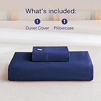 Vista 8 de JELLYMONI - Funda de edredón, 100 % algodón lavado con textura similar al lino, juego de ropa de cama suave y transpirable, 2 piezas con cierre