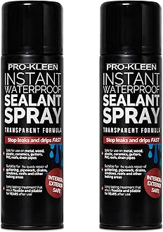 Instant Waterproof Sealant Spray - Tough Leak Sealant Spray for Roofs, Pipes, Guttering & More - Transparent & Long-Lasting Formula - Instant Emergency Repair (2 x 400ml)