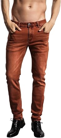 ZLZ Jeans Pants Slim Fit, Younger-Looking Fashionable Colorful Comfy Stretch Jeans Pants for Men, Skinny Jeans Stretch Fit ...