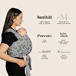 Moby Easy-Wrap Carrier | Baby Carrier and Wrap in One for Mothers, Fathers, and Caregivers | Designed for Newborns, Infants, and Toddlers | Holder Can Carry Babies up to 33 lbs | Night Leapord