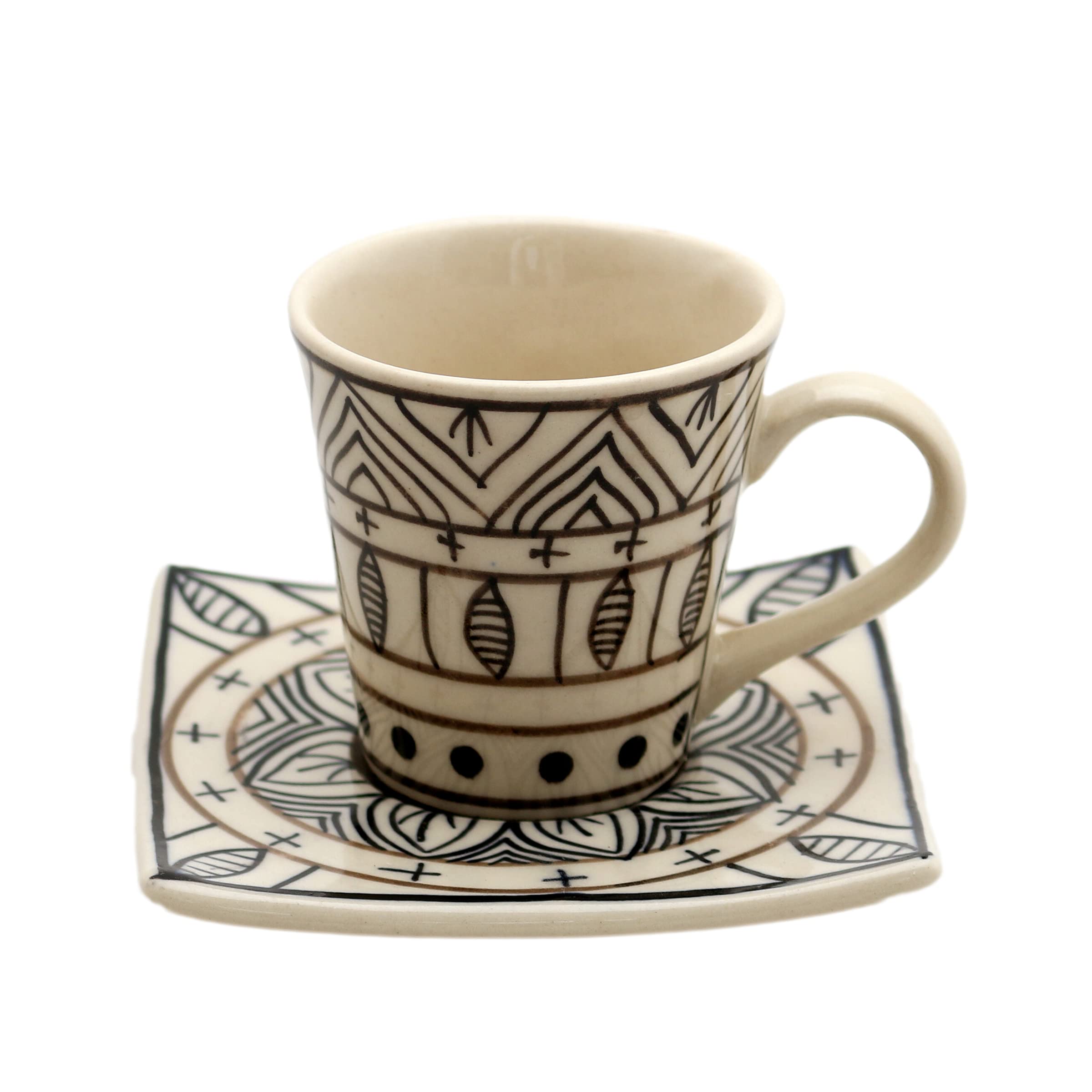 Gall&Zick Espressotasse mit Unterteller schwarz/weiß Set/4