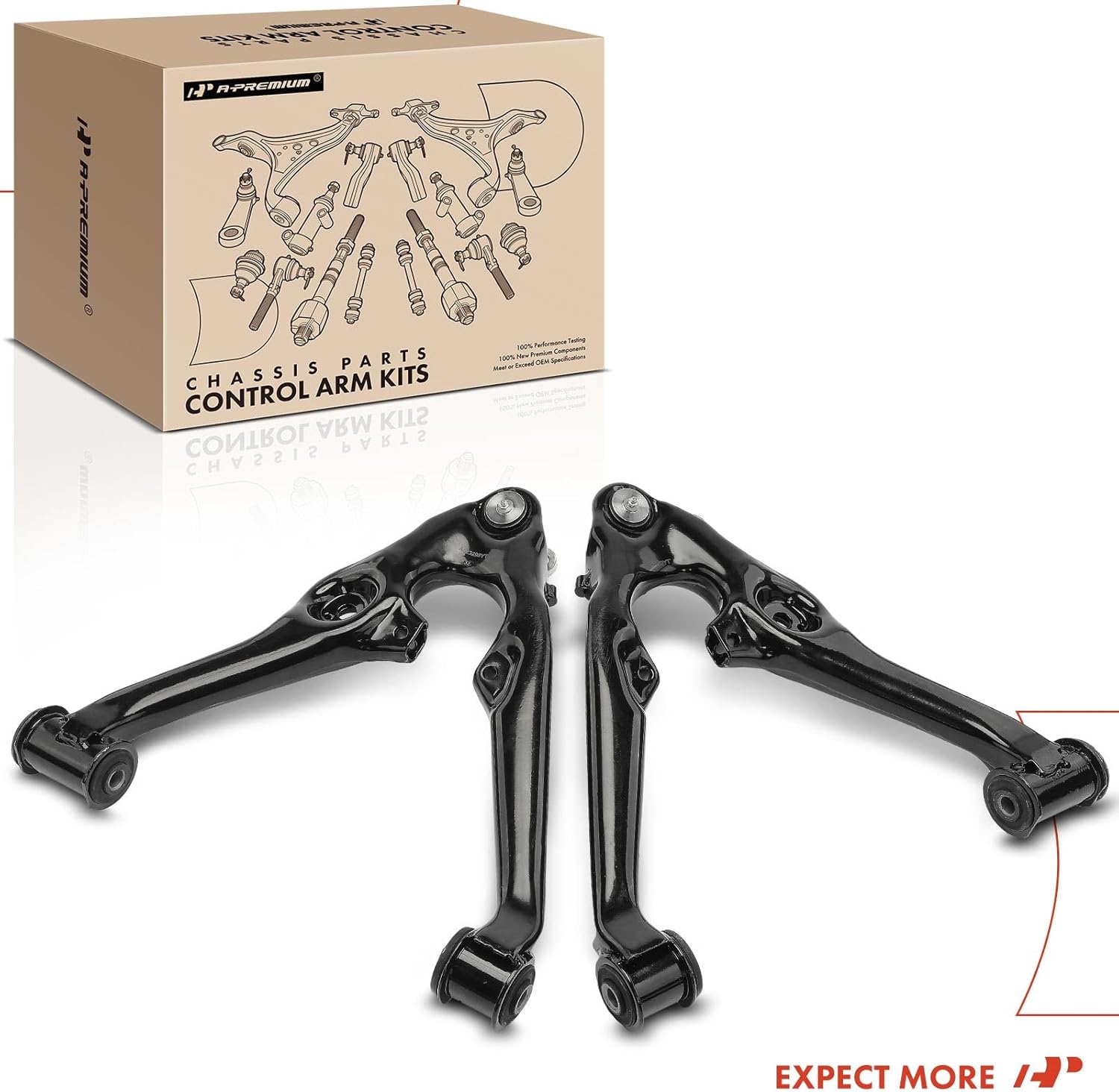 A-Premium 2 x Front Lower Control Arms, with Ball Joint & Bushing, Compatible with Chevy GMC Cadillac - 2014-2020 - Silverado 1500/LD, Sierra 1500, Tahoe, Suburban, Yukon (XL), Escalade (ESV)