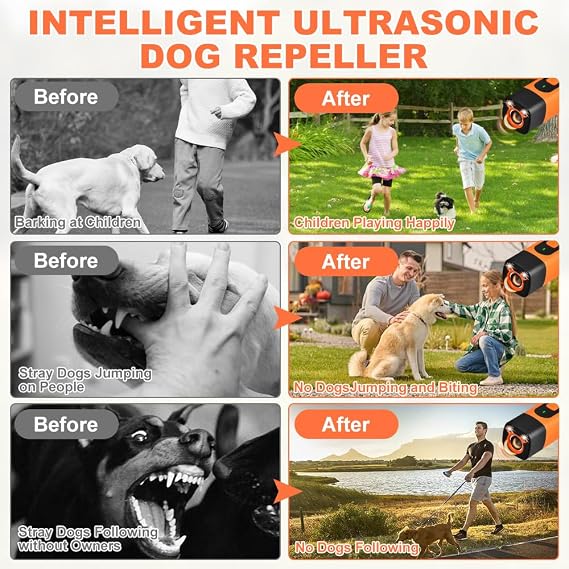 Bark Shield Anti Barking Device For Dogs, 25Ft Dog Deterrent Devices With Led Flashlight 2 In 1 Usb Stop Ultrasonic Small Medium Large Dogs