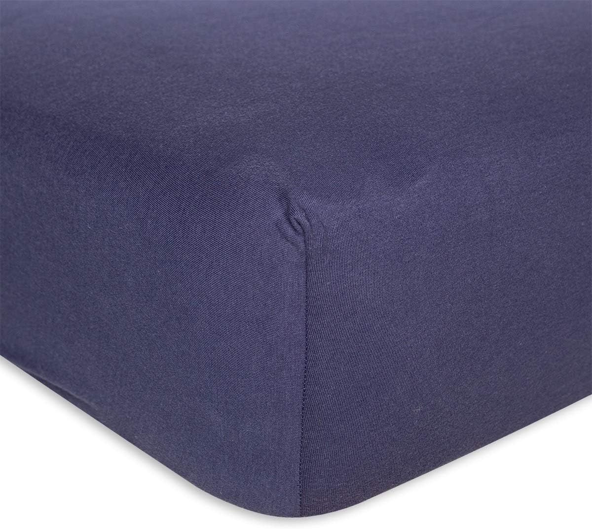 Burt's Bees Baby - Fitted Crib Sheet, Solid Color 100% Organic Cotton Crib Sheet for Standard Crib and Toddler Mattresses (Indigo Blue)28" x 52" (Pack of 1)