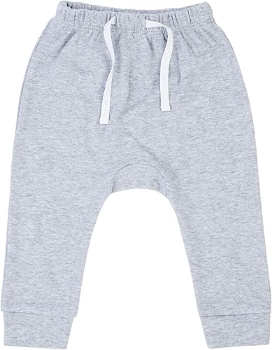 Miniatura 3 de SOBOWO Paquete de 3 pantalones deportivos para bebé recién nacido, harén de algodón, para niños y niñas, 0-3T entrelazados, 195 GSM