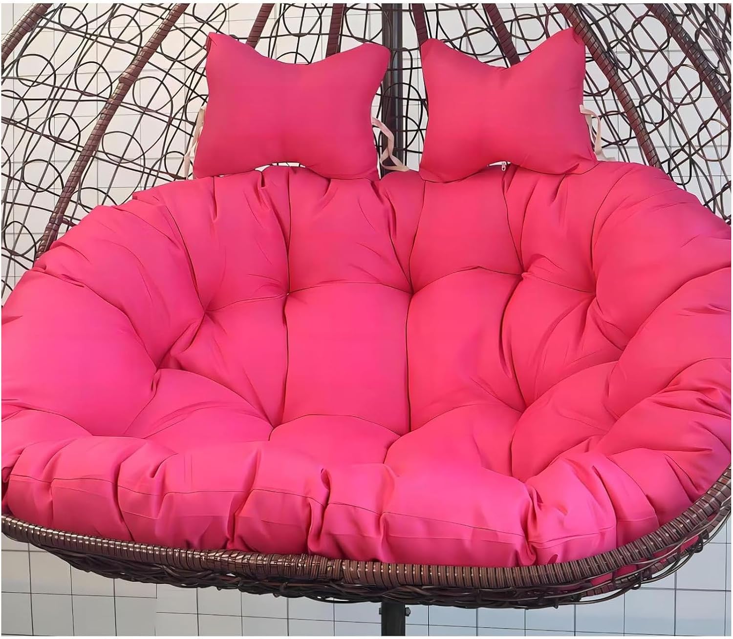 Stylish Oval Swing Chair Cushion, Fits Double Chairs, 59x43.3 inches, High-Density Filling, Waterproof Fabric, Suitable for Various Occasions L