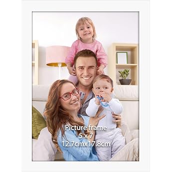 Giftgarden White Picture Frame 13 x 18 cm Modern Photo Frame for Photos and Pictures 18 x 13 cm Smooth Slim Design Wall or Table Stand Single