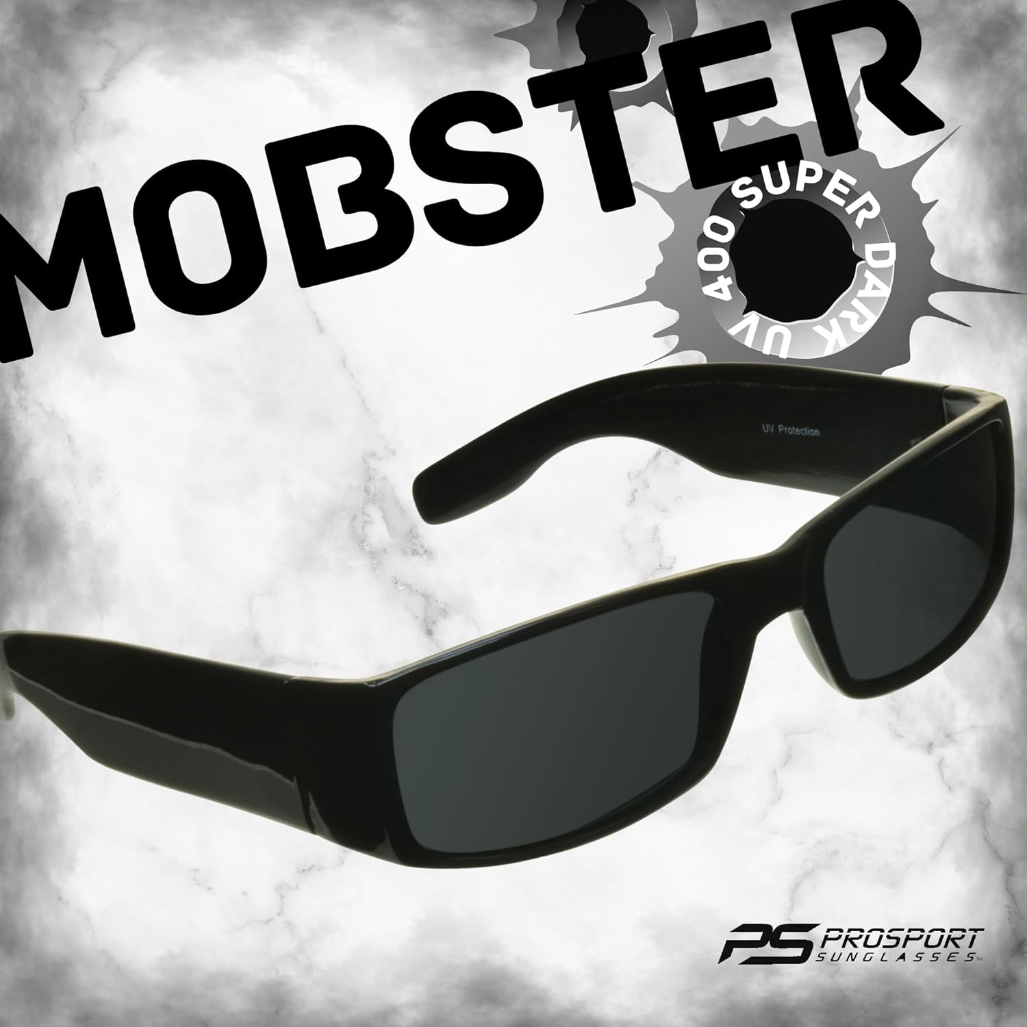 proSPORT Super Dark Sunglasses – Biker, Gangster, Cholo, Lowrider Style Shades – UV400 Protection Motorcycle & Street Eyewear - Image 2