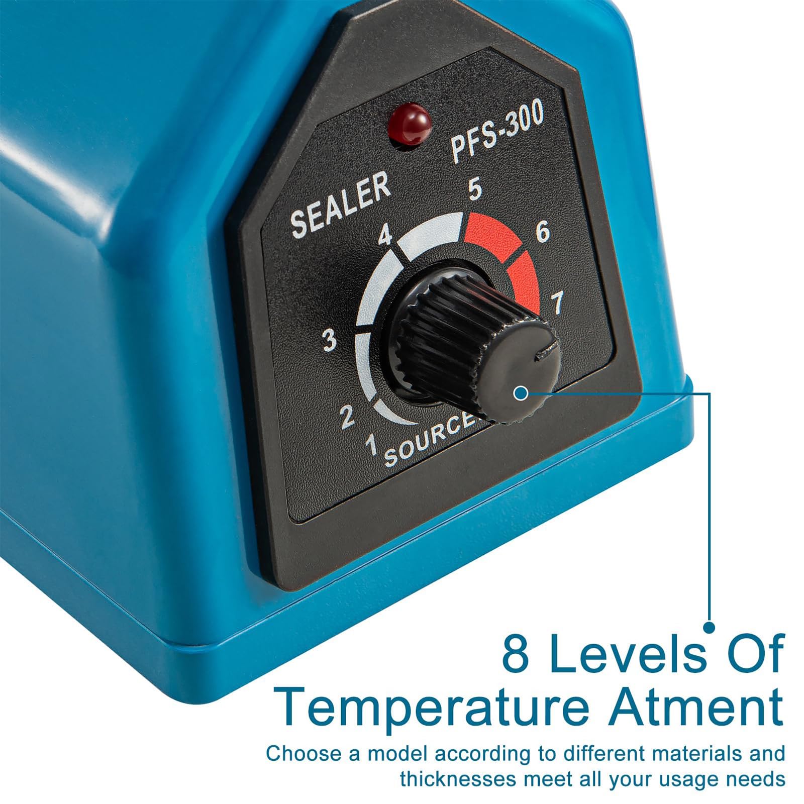 Selladora Térmica Manual De 200 Mm con Revestimiento Antiadherente, 40 Sellados/min, 8 Ajustes De Temperatura, Longitud De Sellado De 20 Cm, Ideal para Envasado De Alimentos.,200mm