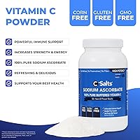 Vista 6 de C-Salts Polvo de vitamina C de ascorbato de sodio puro, bebida en polvo tamponada no ácida sin azúcar para hidratación y apoyo inmunológico