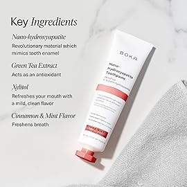 Boka Fluoride Free Toothpaste, Nano Hydroxyapatite Toothpaste, Appropriate for Sensitive Teeth - for Adult, Kids Oral Care - Cinnamon Mint Flavor, 4 Fl Oz 3Pk US Manufactured