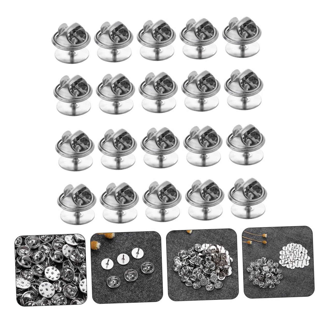 Lurrose 1500juegos Clips De Alfiler De Para Manualidades y Joyería De Fáciles De Usar y Resistentes Para Pin De Solapa y Accesorios De Servicio