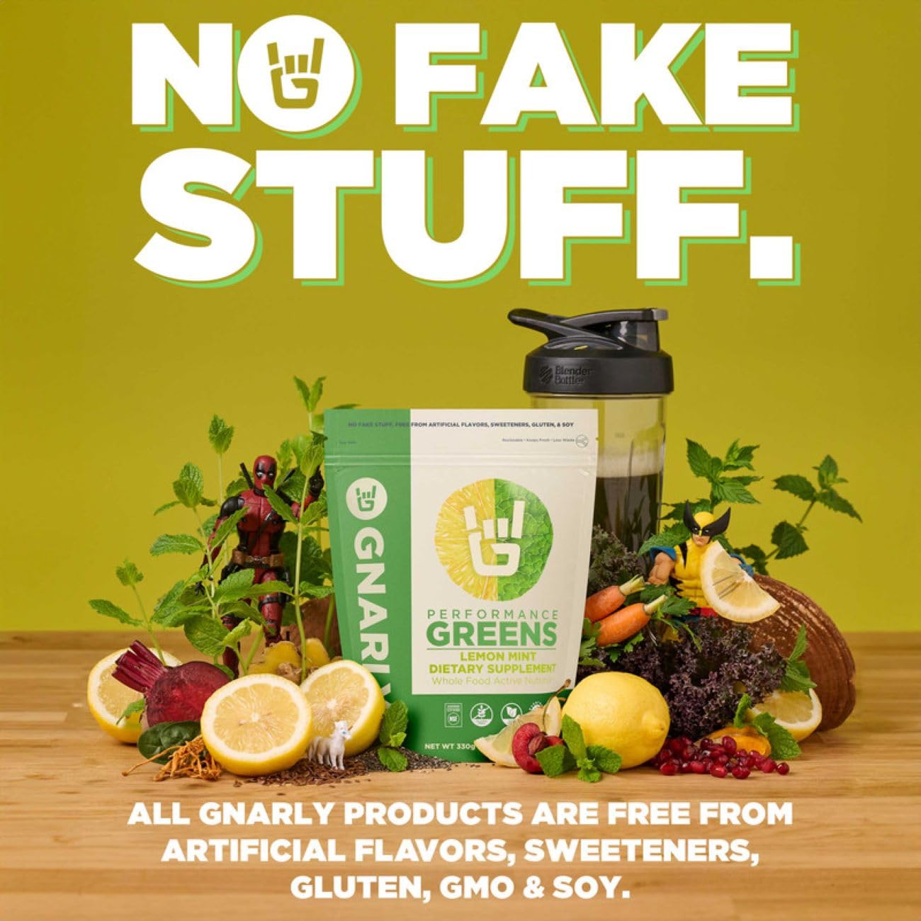Gnarly Nutrition Lemon Mint Greens Superfood Powder | 11.64 oz Bag — Amazon image 9
