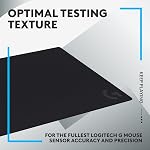Logitech G640 Grand tapis de souris de jeu en tissu, optimisé pour les capteurs de jeu, friction de surface modérée, tapis de mousse non glissante - noir