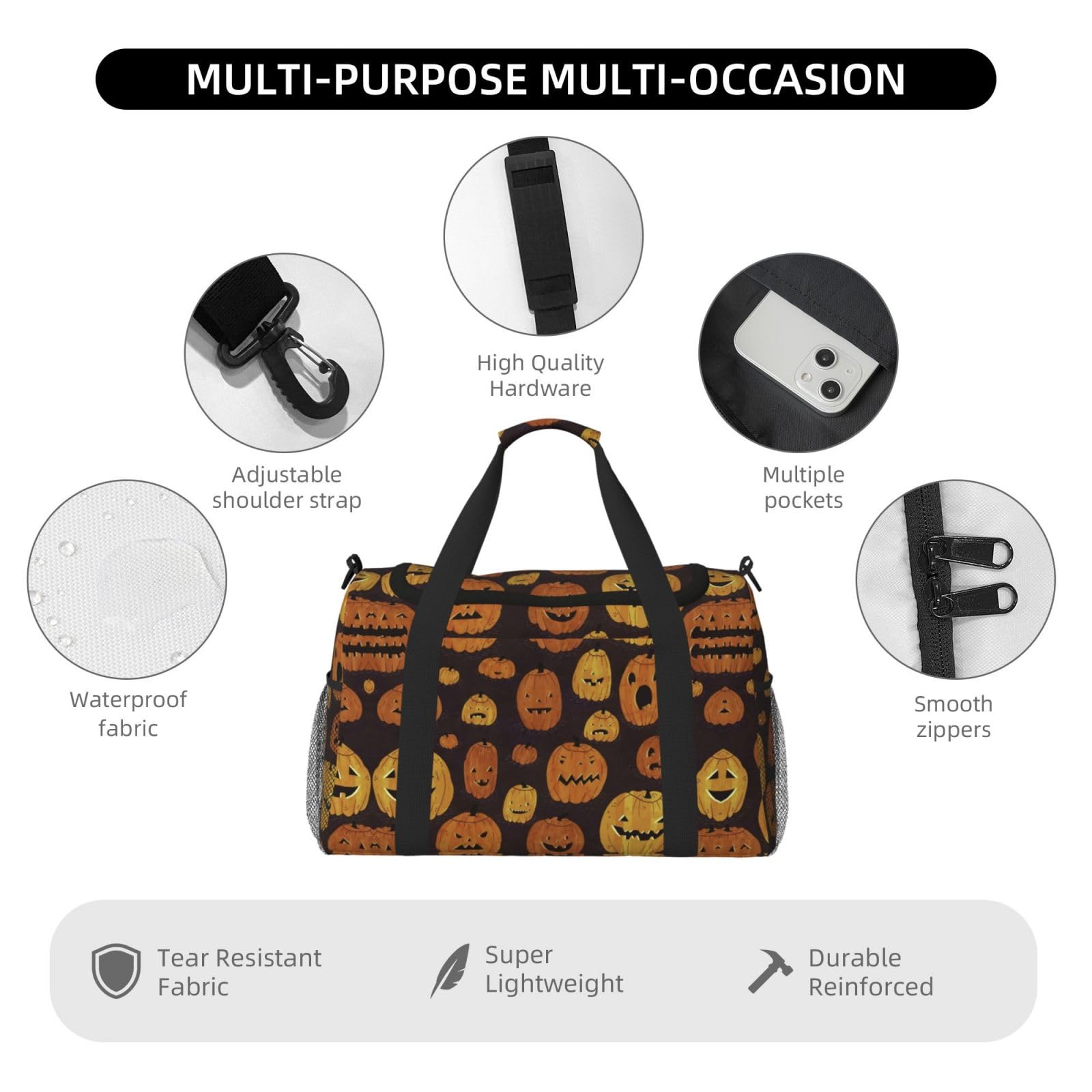 Halloween dynia torba na ramię kobiety mężczyźni podróżna torba crossbody torebka torba na ramię torebki robocze codzienna torba hobo