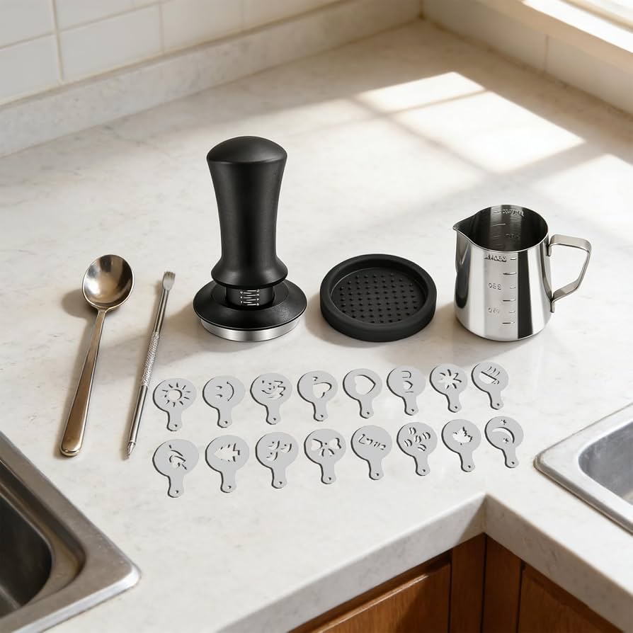 Amazon | エスプレッソタンパーセット ミルクピッチャー、コーヒー 