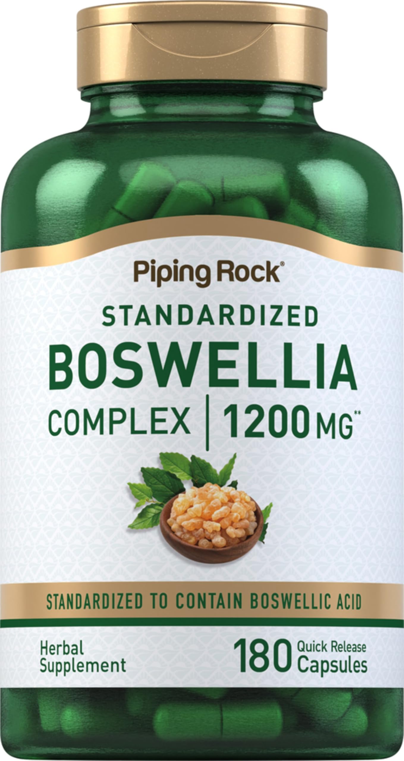 Boswellia Extract Capsules | 1200mg | 180 Count | Herbal Supplement | Standardized Complex | Non-GMO, Gluten Free