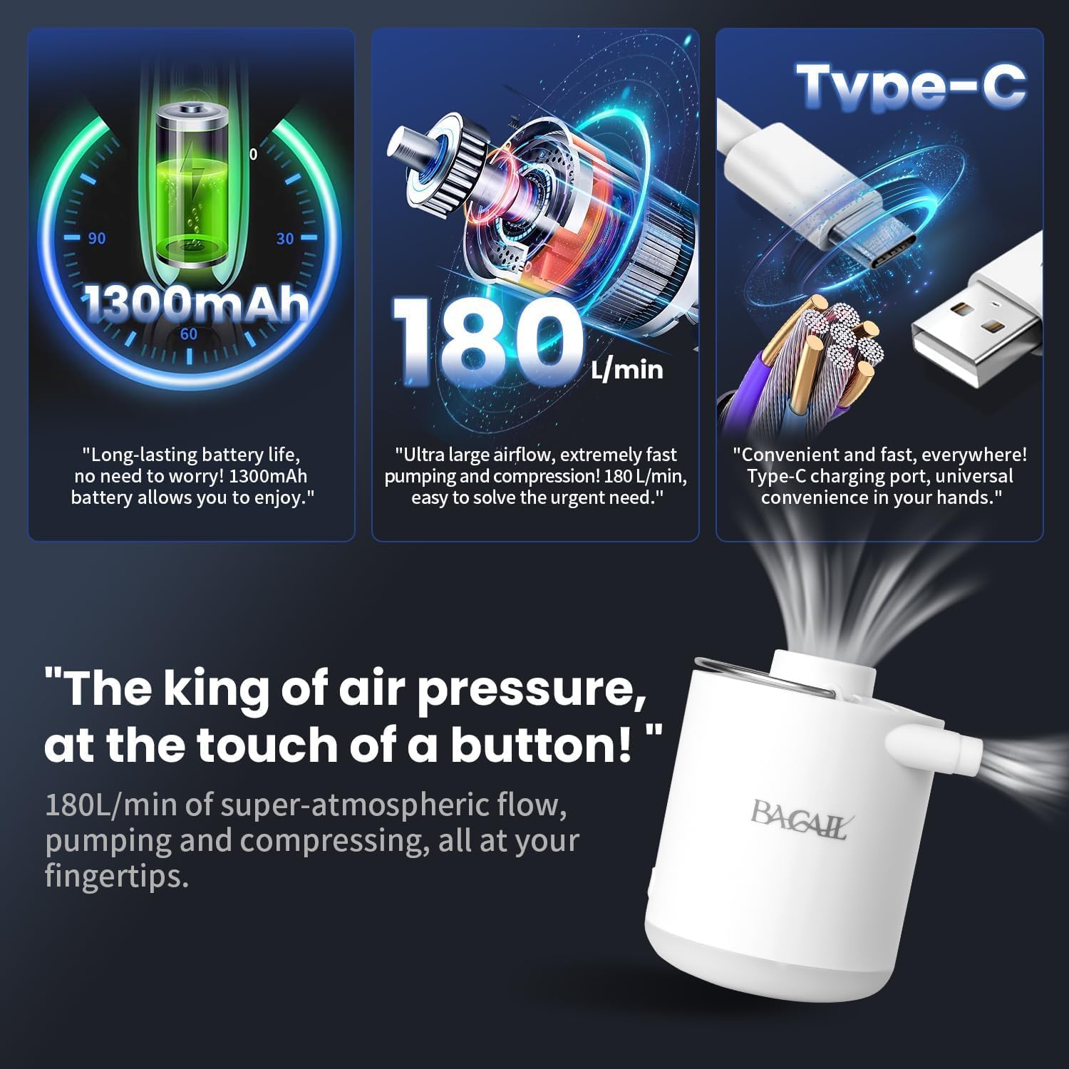 BAGAIL TPU Vacuum Bag for Travel, Reusable Compression Bag with IPX8 Waterproof Zipper, Save Space for Suitcase, Backpack and Carry on (Black, ExtraLarge, With Pump) - Image 3